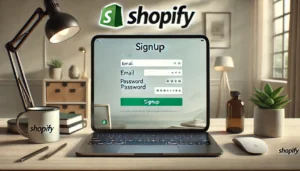 Screenshot of Shopify signup page